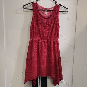 Xhilaration Pink Asymmetrical Lace Dress